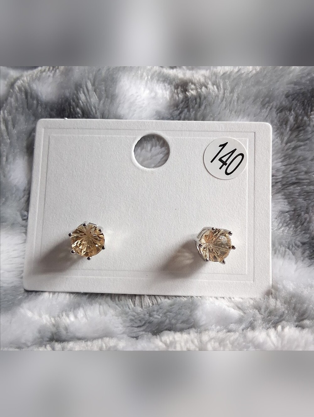 Fashion Jewelry Pretty Citrine Cut Stud Earrings